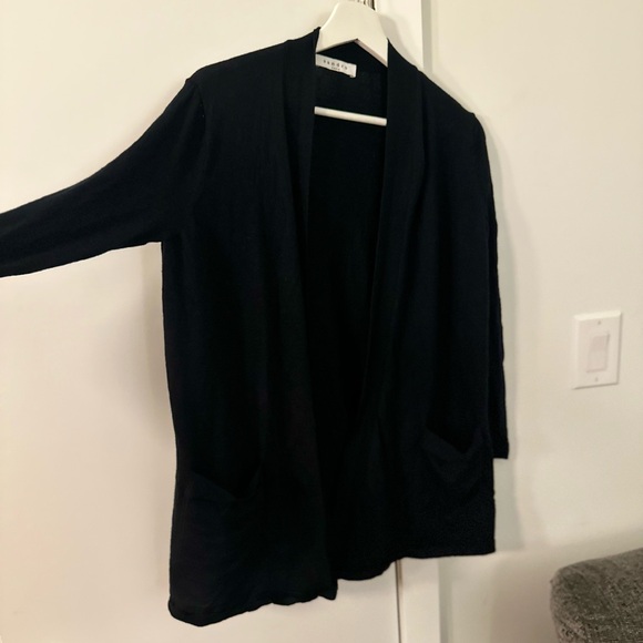 Sandro Paris Black Cardigan 100% Merino Wool Size 1 - Picture 2 of 13